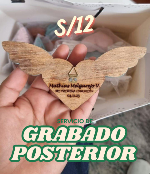 ✍️ Servicio de Grabado Posterior Láser – Corazones Alados