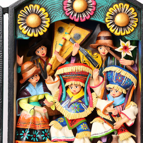 🎨✨ Retablo Andino Danzantes Tradicionales ✨