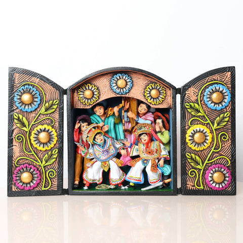 🎨✨ Retablo Andino Danza de Tijeras ✨