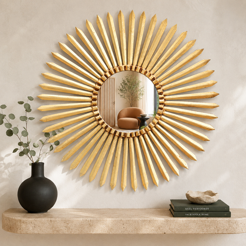 🪞☀️ Espejo Cuzqueño Gold "Sol Perfecto" de 70 cm ✨