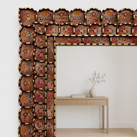 🪞✨ Espejo rectangular terracota 80 cm – Vidrio pintado a mano ✨
