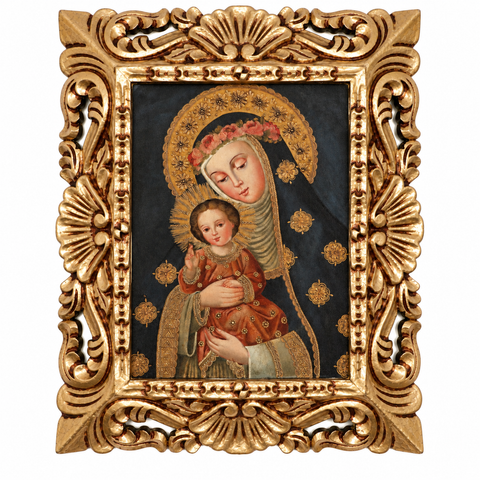 🌹✨ Santa Rosa de Lima 55 × 45 cm – Pintura Cuzqueña Artesanal PFS0400068