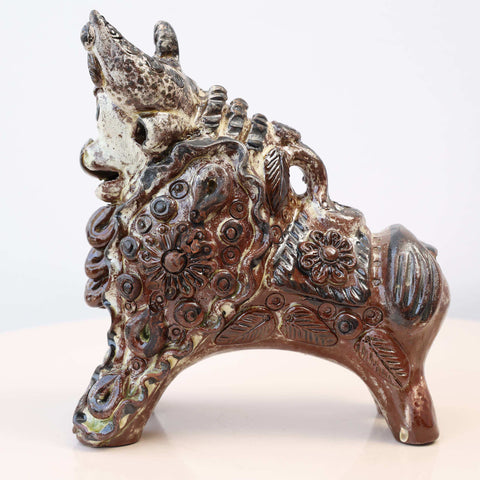 🐂✨ Toro de Pucará Barroco Rústico 17 cm – Cerámica Envejecida ✨