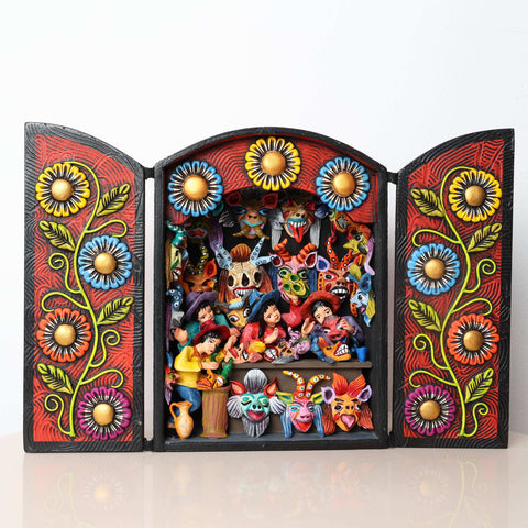 🎨✨ Retablo Andino Artesanos de Máscaras ✨
