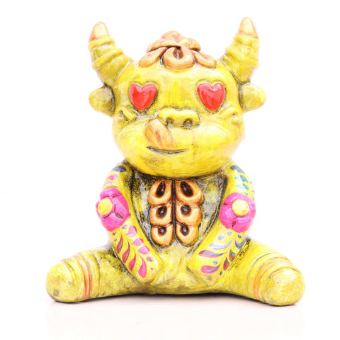 🐂❤️ Toro Amoroso 12 cm – Cerámica Iconográfica ✨