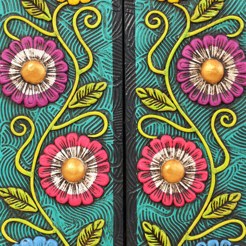 🌟✨ Retablo Andino Nacimiento Turquesa de 29 cm ✨