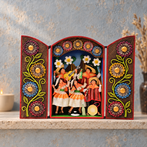 🎭✨ Retablo Andino Carnaval Ayacuchano de 29 × 38.5 cm ✨
