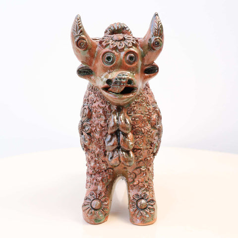 🐂✨ Toro de Pucará Barroco Rústico 17 cm – Cerámica Envejecida ✨