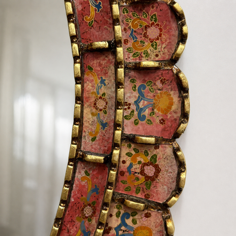 🪞✨ Espejo ovalado terracota 70 cm – Vidrio pintado a mano ✨