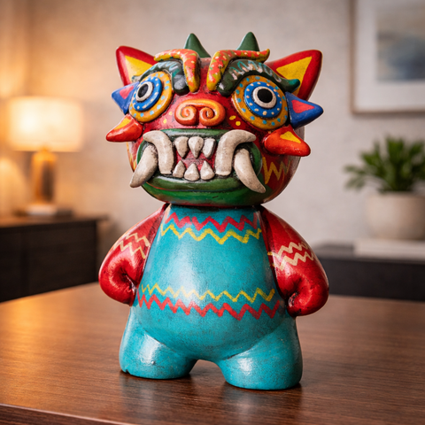 🐱✨ Ícaro Gato Michi 15 cm – Cerámica Iconográfica ✨