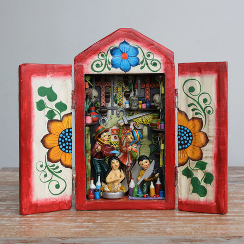 Descubre la magia de los Retablos Ayacuchanos: Arte tradicional peruano que cuenta historias con cada detalle hecho a mano. Perfectos para decorar tu hogar con el Arte Peruano- Retablo Ayacuchano- Artesanía Peruana- Echo a Mano - Decoración Artesanal