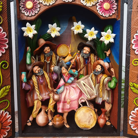 Descubre la magia de los Retablos Ayacuchanos: Arte tradicional peruano que cuenta historias con cada detalle hecho a mano. Perfectos para decorar tu hogar con el Arte Peruano- Retablo Ayacuchano- Artesanía Peruana- Echo a Mano - Decoración Artesanal