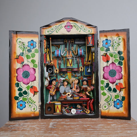 Descubre la magia de los Retablos Ayacuchanos: Arte tradicional peruano que cuenta historias con cada detalle hecho a mano. Perfectos para decorar tu hogar con el Arte Peruano- Retablo Ayacuchano- Artesanía Peruana- Echo a Mano - Decoración Artesanal