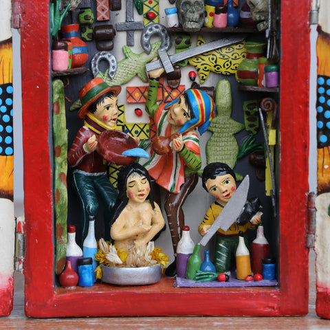 Descubre la magia de los Retablos Ayacuchanos: Arte tradicional peruano que cuenta historias con cada detalle hecho a mano. Perfectos para decorar tu hogar con el Arte Peruano- Retablo Ayacuchano- Artesanía Peruana- Echo a Mano - Decoración Artesanal