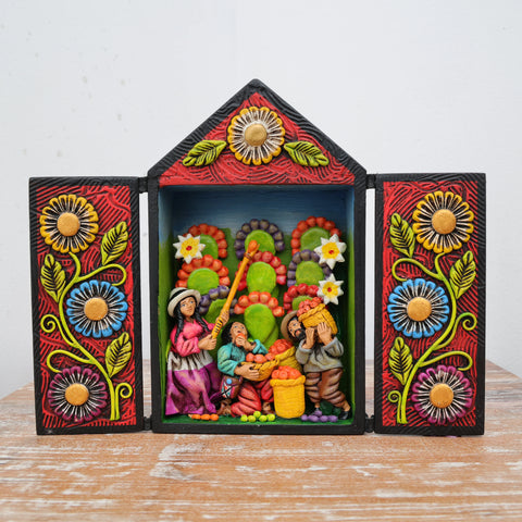 Descubre la magia de los Retablos Ayacuchanos: Arte tradicional peruano que cuenta historias con cada detalle hecho a mano. Perfectos para decorar tu hogar con el Arte Peruano- Retablo Ayacuchano- Artesanía Peruana- Echo a Mano - Decoración Artesanal