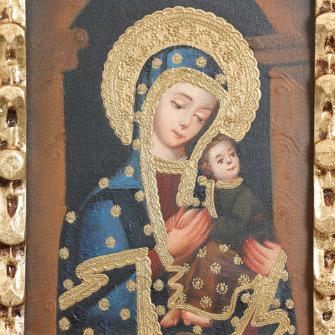 Pintura Cuzqueña con Marco " Perpetua Socorro " 288