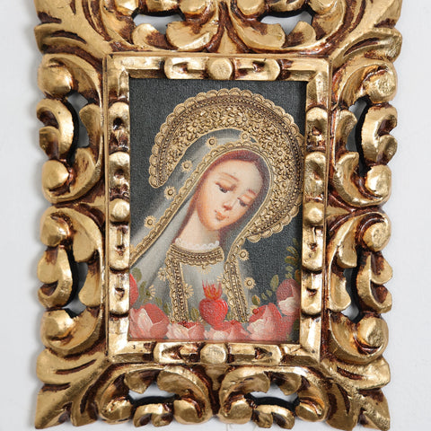 Pintura Cuzqueña con Marco " Virgen de Fatima " 114