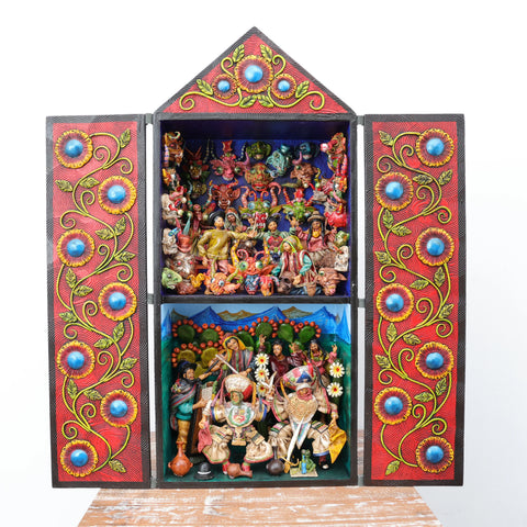 Descubre la magia de los Retablos Ayacuchanos: Arte tradicional peruano que cuenta historias con cada detalle hecho a mano. Perfectos para decorar tu hogar con el Arte Peruano- Retablo Ayacuchano- Artesanía Peruana- Echo a Mano - Decoración Artesanal