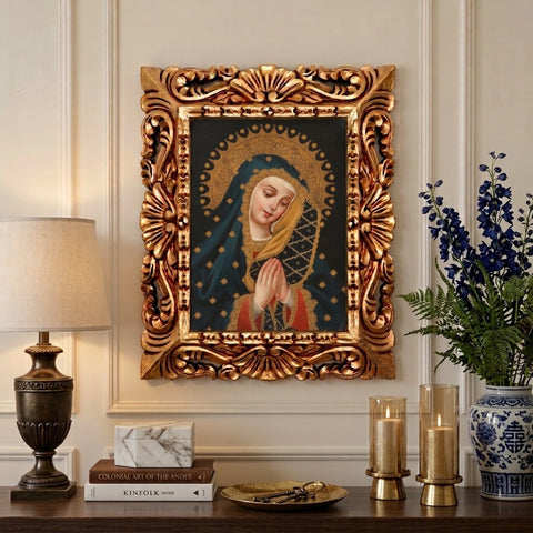 🖤🙏 Virgen Dolorosa 55 × 45 cm – Pintura Cuzqueña Artesanal PFS0400050